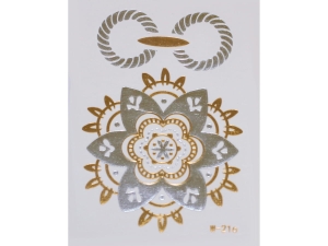 Gold Silver | Jewelry Flash Tattoo stickers W-216, 8x10cm