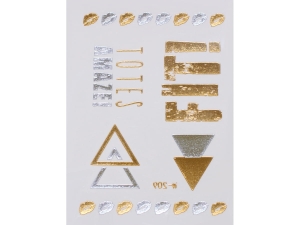 Gold Silver | Jewelry Flash Tattoo stickers W-209, 8x10cm