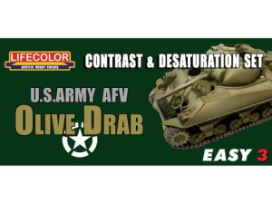 Kit aerografo di colori camouflage LifeColor MS03 U.S. ARMY AFV OLIVE DRAB