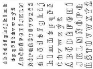 Normografo aerografo LETTERE PICCOLE D002