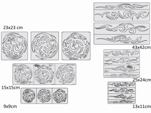 ARTOOL FH TRM 1 Tribal Master (21 pcs.) Freehand Airbrush Template Set by Steve Vandemon