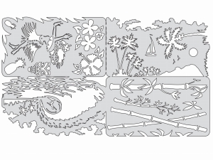 ARTOOL FH NS 4 Island FX Nano (4 pcs.) Freehand Airbrush Templates by Dennis Mathewson