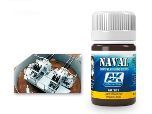 AK SHIPS Weathering AK301 DARK WASH FOR WOOD DECKS (35ml)