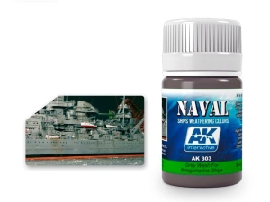 AK SHIPS Weathering AK303 GREY WASH FOR KRIEGSMARINE SHIPS  (35ml)