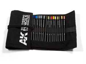 AK AK10048 WEATHERING PENCILS FULL RANGE CLOTH CASE (37 waterpencil colors)