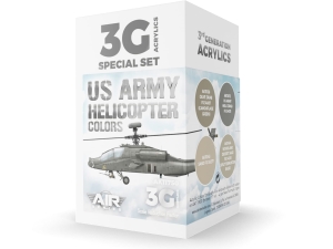 AK Acrylics 3Gen AIRCRAFT SET AK11750 US Army Helicopter Colors SET 3G (4x17ml)