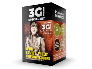 AK Acrylics 3Gen AIRCRAFT SET AK11692 WWII SOVIET UNIFORM COLORS 3G (4x17ml)