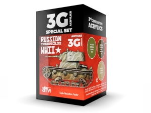 AK Acrylics 3Gen AVF SET AK11665 RUSSIAN STANDARD WWII COMBO 3G (3x17ml)