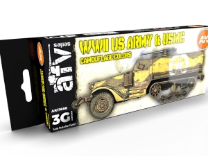 AK Acrylics 3Gen AVF SET AK11668 US.ARMY & USMC CAMOUFLAGE COLORS 3G (8x17ml)
