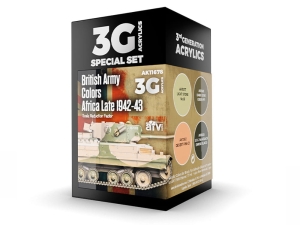 AK Acrylics 3Gen AVF SET AK11678 BRITISH ARMY COLORS AFRICA, LATE 1942-43 (4x17ml)