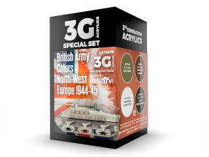 AK Acrylics 3Gen AVF SET AK11679 BRITISH ARMY COLORS NORTH-WEST EUROPE 1944-45 (4x17ml)