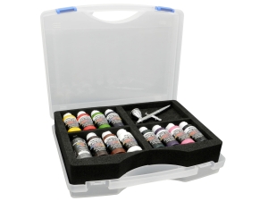 Createx Colors Case Transparent & Opaque (11x60ml Paint, 1x60ml Cleaner, 1x Iwata Neo CN Airbrush)