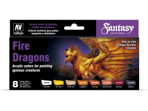 Vallejo Game Color set 72312 Fire Dragons by Angel Giraldez (8x17ml)
