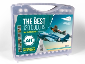 AK Acrylics 3Gen AK11706 BRIEFCASE: BEST OF 120 COLORS for AIRCRAFT (120x17ml)