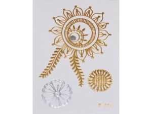 Gold Silver | Jewelry Flash Tattoo stickers W-225, 8x10cm