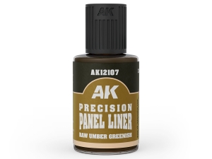 AK Weathering AK12107 PRECISION PANEL LINER - RAW UMBER GREENISH (30ml)