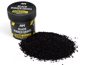 AK DIORAMA AK8311 BLACK RUBBER GRAVEL 0,8-2mm (100ml)