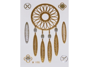 Gold Silver | Jewelry Flash Tattoo stickers W-198, 8x10cm