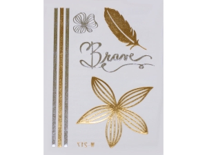 Gold Silver | Jewelry Flash Tattoo stickers W-217, 8x10cm