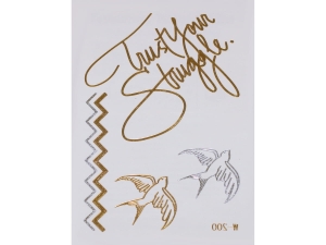 Gold Silver | Jewelry Flash Tattoo stickers W-200, 8x10cm