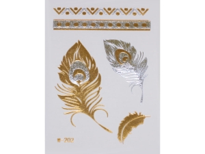 Gold Silver | Jewelry Flash Tattoo stickers W-202, 8x10cm
