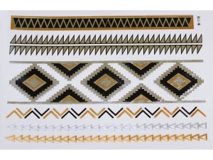 Gold Silver Black | Jewelry Flash Tattoo stickers W-118, 21x15cm