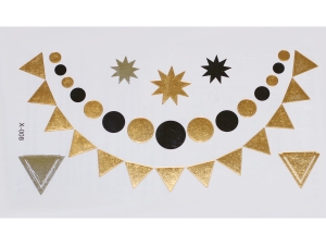 Gold Silver Black | Jewelry Flash Tattoo stickers X-008, 15x9cm