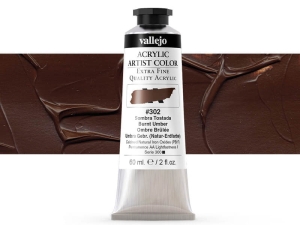 Vallejo Acrylic Artist Color 16302 Burnt Umber (60ml)