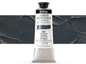 Vallejo Acrylic Artist Color 16321 Dark Grey (60ml)