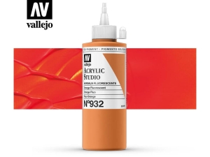Vallejo Acrylic Studio 22932 Fluorescent Orange (200ml)