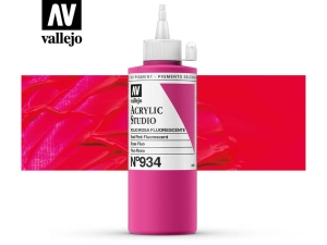 Vallejo Acrylic Studio 22934 Fluorescent Red Pink (200ml)