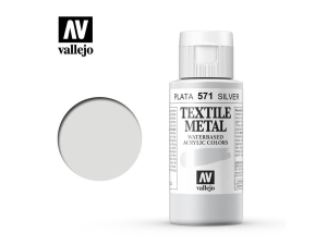 Vallejo Textile Color 40571 Metallic Silver (60ml)