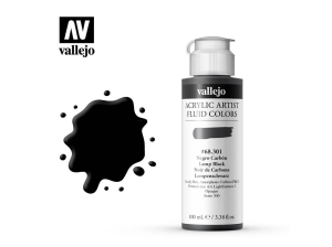 Vallejo Acrylic Fluid Color 68301 Lamp Black (100ml)
