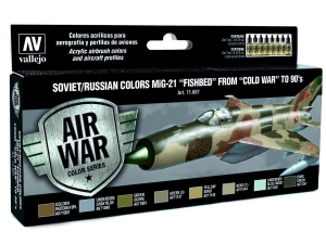 Vallejo Model Air Set 71607 Soviet / Russian colors MiG-21 "Fishbed" from 50's to 90's (8)