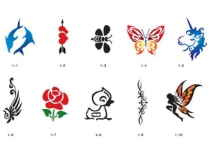 Glitter tattoo stencils SET Fengda S01