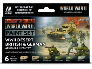 Vallejo Model Color WWII 70208 Desert British & German Armour & Infantry (6)