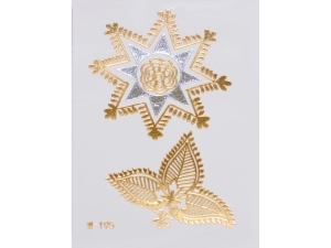 Gold Silver | Jewelry Flash Tattoo stickers W-195, 8x10cm