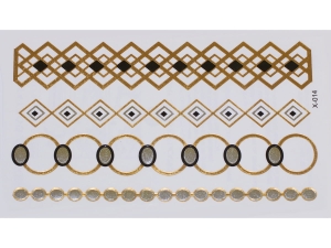 Gold Silver Black | Jewelry Flash Tattoo stickers X-014, 15x9cm