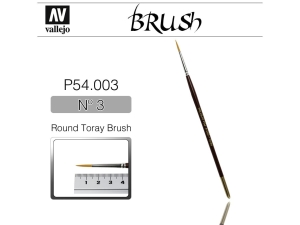 Vallejo Brush Synthetic P54003 Round Toray Brush No.3