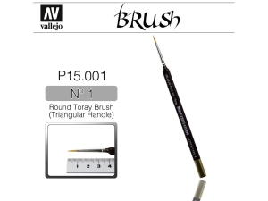 Vallejo Brush Synthetic P15001 Round Toray Brush Triangular Handle No.1