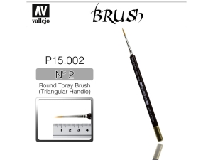Vallejo Brush Synthetic P15002 Round Toray Brush Triangular Handle No.2