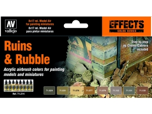 Vallejo Model Air 8 Color Set 71214 Ruins & Rubble (8)