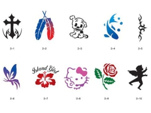 Glitter tattoo stencils SET Fengda S02