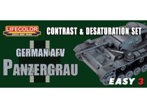 Kit aerografo di colori camouflage LifeColor MS02 GERMAN AFV PANZERGRAU