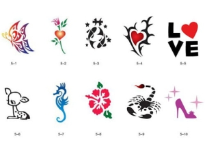 Glitter tattoo stencils SET Fengda S05