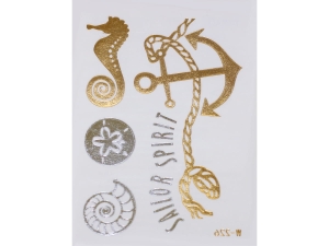 Gold Silver | Jewelry Flash Tattoo stickers W-226, 8x10cm