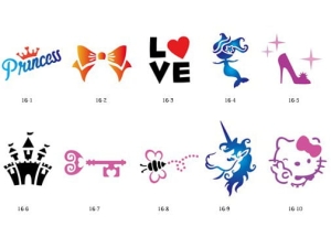 Glitter tattoo stencils SET Fengda S16